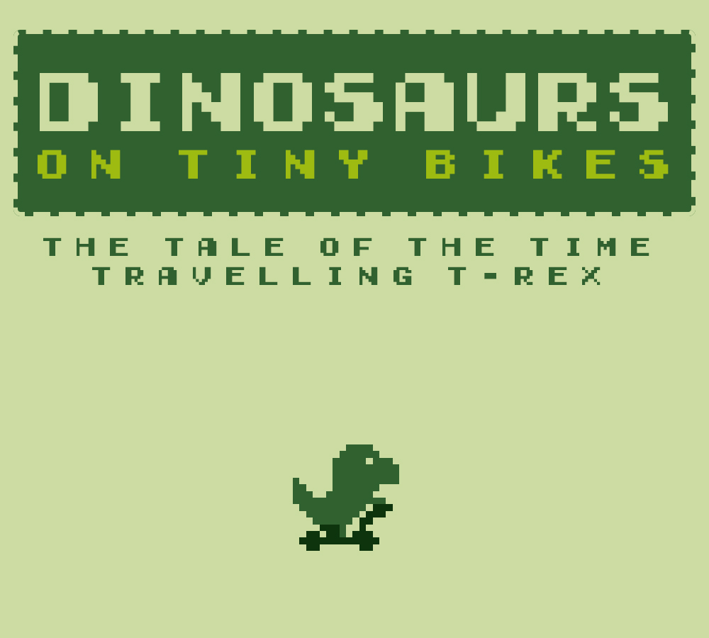 Dinosaurs on tiny bikes